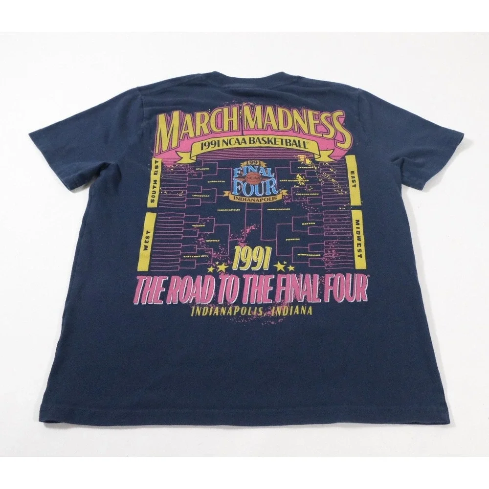 Abercrombie & Fitch‎ T-Shirt Kids 13/14 Navy 1991 NCAA Final Four March Madness